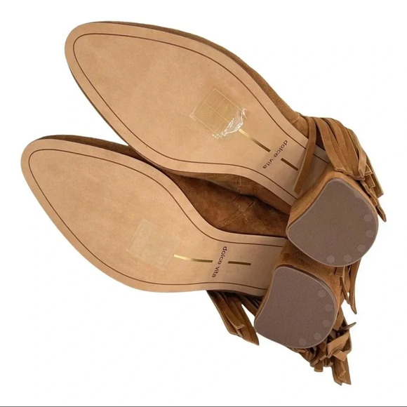 Dolce Vita Rhoda Tan Suede Tasseled Womens Ankle Boots Size 6M - Picture 15 of 16